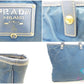 プラダ PRADA トートバッグ ポコノ ブルー 青 ナイロン レザー ロゴ ハンドバッグ ショルダーバッグ 鞄 手提げ メンズ レディース【中古】【送料無料】 bk10280