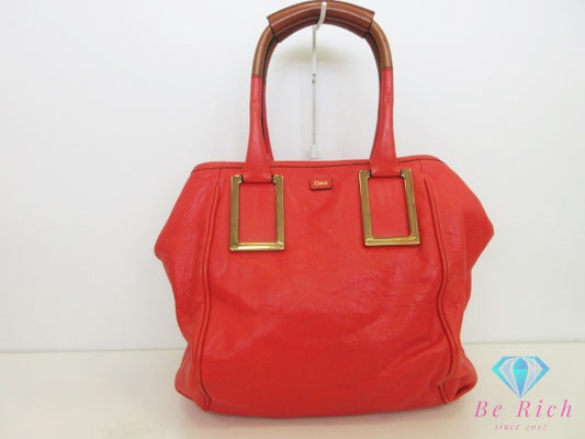 クロエ Chloe ハンドバッグ エテル 3S0658 7A733 赤 レッド レザー ロゴ トートバッグ 鞄 ETHEL 【中古】【送料無料】 bk10286