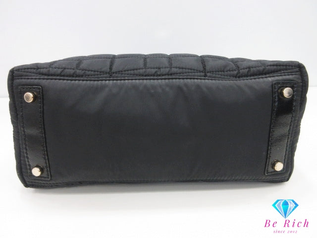 ケイトスペード kate spade 2way ハンドバッグ ショルダーバッグ PXRU3005 ブラック 黒 キルティング ナイロン レザー ロゴ トートバッグ クロスボディ 斜め掛け 肩掛け 鞄 【中古】【送料無料】 bk10289