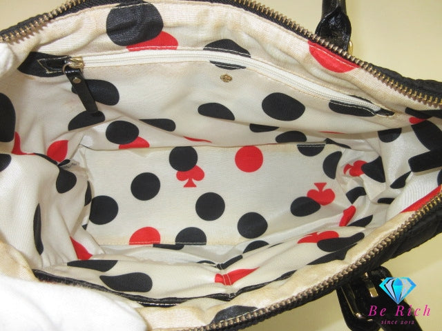 ケイトスペード kate spade 2way ハンドバッグ ショルダーバッグ PXRU3005 ブラック 黒 キルティング ナイロン レザー ロゴ トートバッグ クロスボディ 斜め掛け 肩掛け 鞄 【中古】【送料無料】 bk10289