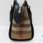 バーバリー BURBERRY 2way ハンドバッグ ショルダーバッグ 80840241 黒 ブラック マルチカラー キャンバス レザー ロゴ 【中古】【送料無料】 bk10293