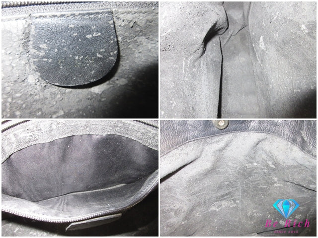 グッチ GUCCI 2way ショルダーバッグ 001.200182.1577 バンブー ハンドル ブラック 黒 レザー GG ロゴ ハンドバッグ ホーボー セミ 鞄  【中古】【送料無料】 bk10301