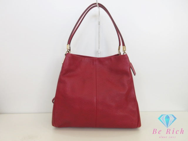 コーチ COACH マディソン トートバッグ 26224 赤 レッド レザー ロゴ ショルダーバッグ ハンドバッグ 【中古】【送料無料】 bk10315