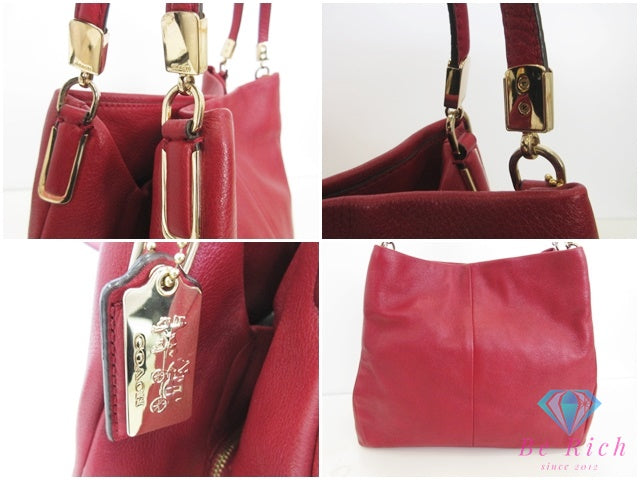 コーチ COACH マディソン トートバッグ 26224 赤 レッド レザー ロゴ ショルダーバッグ ハンドバッグ 【中古】【送料無料】 bk10315