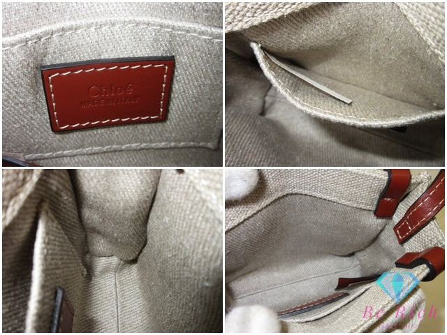 クロエ Chloe ウッディ ナノ ショルダーバッグ CHC22AP235 ベージュ ブラウン 茶 レザー ロゴ クロスボディ ハンドバッグ 鞄 【中古】【送料無料】 bk10319
