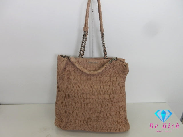 ミュウミュウ miumiu マテラッセ 2way トートバッグ ショルダーバッグ ベージュ レザー ロゴ ハンドバッグ 鞄 【中古】【送料無料】 bk10332