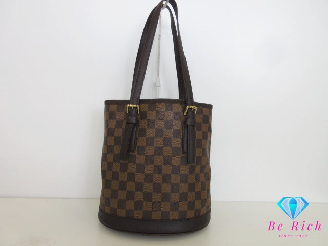 ルイ ヴィトン LOUIS VUITTON トートバッグ マレ N42240 ダミエ エベヌ ブラウン 茶 PVC レザー ロゴ バケット バケツ型 ショルダーバッグ ハンドバッグ 肩掛け 鞄 【中古】【送料無料】 bk10337
