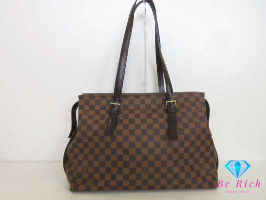 ルイ ヴィトン LOUIS VUITTON トートバッグ ショルダーバッグ ダミエ チェルシー N51119 エベヌ ブラウン 茶 PVC レザー ハンドバッグ 肩掛け バッグ 鞄 メンズ レディース 【中古】【送料無料】 bk10340