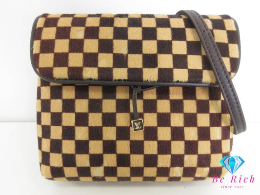 ルイ ヴィトン LOUIS VUITTON ダミエ ソバージュ ガゼル M92130 茶 ブラウン ハラコ レザー LV ロゴ ショルダーバック ポシェットグ  鞄 【中古】【送料無料】bk10341
