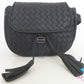 美品 ボッテガ ヴェネタ BOTTEGA VENETA  イントレチャート ウエスト ポーチ ブラック 黒 レザー ロゴ ボディバッグ ポーチ 鞄 【中古】【送料無料】 bk10342
