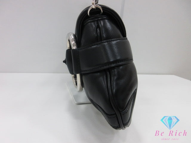 美品 グッチ GUCCI ホースビット ワン ショルダーバッグ 764255 黒 ブラック レザー ロゴ ハンドバッグ 鞄 ほぼ 未使用 【中古】【送料無料】bk10349