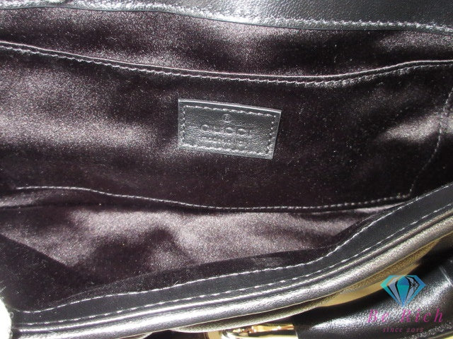 美品 グッチ GUCCI ホースビット ワン ショルダーバッグ 764255 黒 ブラック レザー ロゴ ハンドバッグ 鞄 ほぼ 未使用 【中古】【送料無料】bk10349