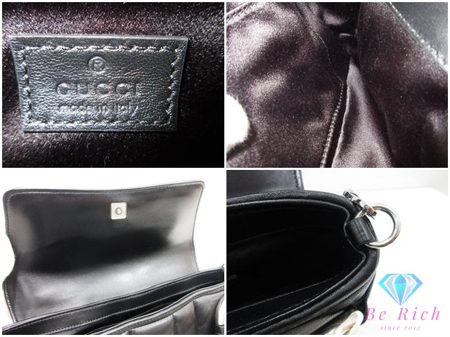 美品 グッチ GUCCI ホースビット ワン ショルダーバッグ 764255 黒 ブラック レザー ロゴ ハンドバッグ 鞄 ほぼ 未使用 【中古】【送料無料】bk10349