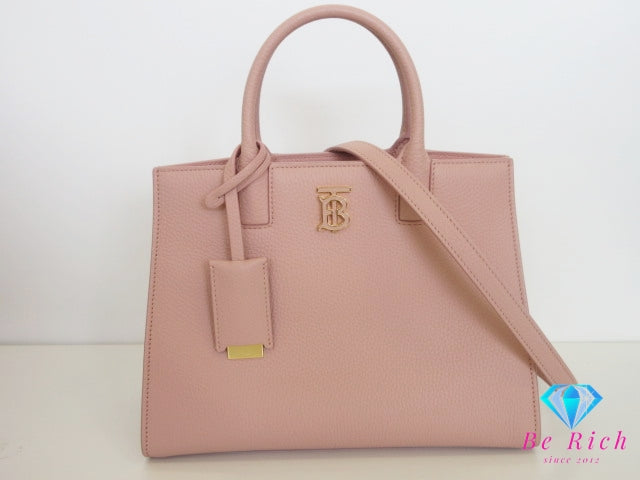 美品 バーバリー BURBERRY 2way ハンドバッグ ショルダーバッグ ミニ フランシス バッグ 8072513 ダスキー ピンク グレイン レザー ロゴ トートバッグ クロスボディ 斜め掛け Mini Frances 【中古】【送料無料】 bk10351