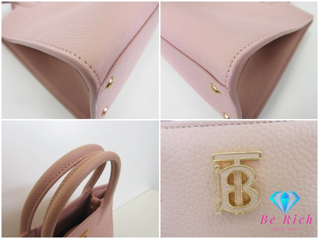 美品 バーバリー BURBERRY 2way ハンドバッグ ショルダーバッグ ミニ フランシス バッグ 8072513 ダスキー ピンク グレイン レザー ロゴ トートバッグ クロスボディ 斜め掛け Mini Frances 【中古】【送料無料】 bk10351