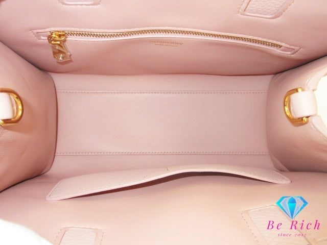 美品 バーバリー BURBERRY 2way ハンドバッグ ショルダーバッグ ミニ フランシス バッグ 8072513 ダスキー ピンク グレイン レザー ロゴ トートバッグ クロスボディ 斜め掛け Mini Frances 【中古】【送料無料】 bk10351