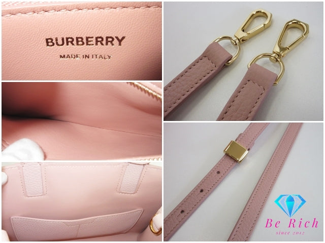 美品 バーバリー BURBERRY 2way ハンドバッグ ショルダーバッグ ミニ フランシス バッグ 8072513 ダスキー ピンク グレイン レザー ロゴ トートバッグ クロスボディ 斜め掛け Mini Frances 【中古】【送料無料】 bk10351