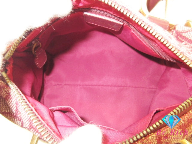 クリスチャン ディオール Christian Dior ミニ ハンドバッグ トロッター ボルドー 赤 レッド CD ロゴ オールド ボストン ポーチ 鞄 【中古】【送料無料】 bk10353