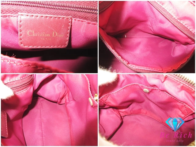 クリスチャン ディオール Christian Dior ミニ ハンドバッグ トロッター ボルドー 赤 レッド CD ロゴ オールド ボストン ポーチ 鞄 【中古】【送料無料】 bk10353