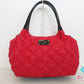 ケイトスペード kate spade ハンドバッグ トートバッグ 赤 レッド キルティング ナイロン レザー ロゴ マザーズバッグ ショルダーバッグ 鞄 【中古】【送料無料】 bk10354