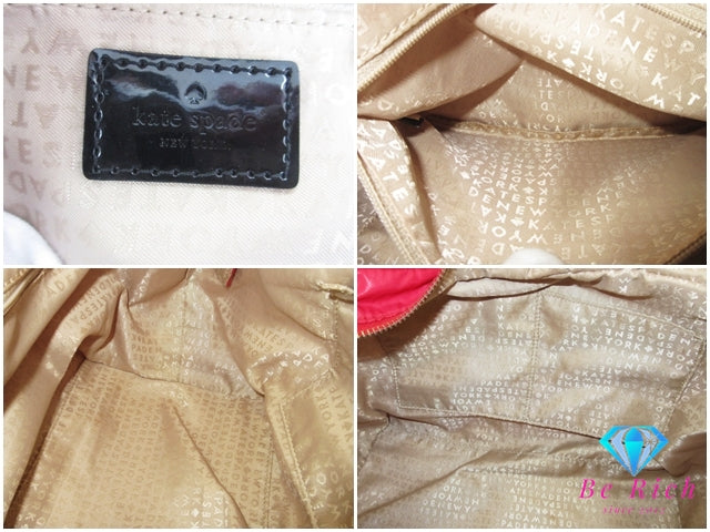 ケイトスペード kate spade ハンドバッグ トートバッグ 赤 レッド キルティング ナイロン レザー ロゴ マザーズバッグ ショルダーバッグ 鞄 【中古】【送料無料】 bk10354