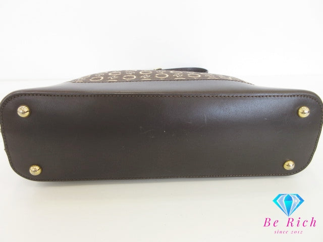 セリーヌ CELINE ショルダーバッグ Cマカダム 馬車 ブラウン 茶 ジャガード キャンバス レザー クロスボディ 肩掛け 斜め掛け 鞄 ヴィンテージ  【中古】【送料無料】 bk10355