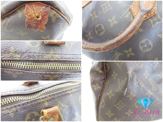 ルイ ヴィトン LOUIS VUITTON ハンドバッグ モノグラム スピーディ 30 M41526 LV ロゴ PVC レザー 茶 ブラウン ショルダーバッグ ミニ ボストン 【中古】【送料無料】bk10357