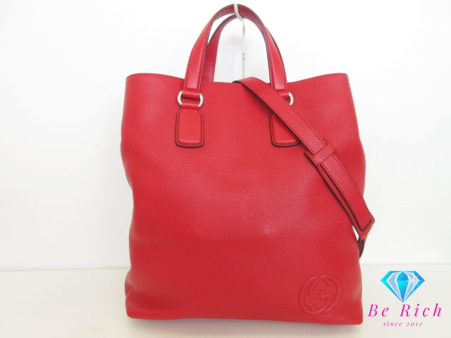 グッチ GUCCI ソーホー インターロッキング G 2way トートバッグ 368602 赤 レッド レザー  GG ロゴ ショルダーバッグ ハンドバッグ クロスボディ 斜め掛け 鞄 【中古】【送料無料】bk10359