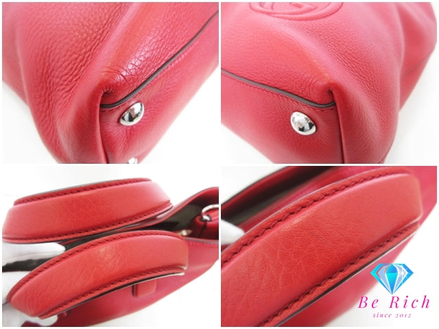 グッチ GUCCI ソーホー インターロッキング G 2way トートバッグ 368602 赤 レッド レザー  GG ロゴ ショルダーバッグ ハンドバッグ クロスボディ 斜め掛け 鞄 【中古】【送料無料】bk10359