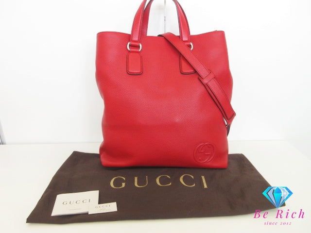 グッチ GUCCI ソーホー インターロッキング G 2way トートバッグ 368602 赤 レッド レザー  GG ロゴ ショルダーバッグ ハンドバッグ クロスボディ 斜め掛け 鞄 【中古】【送料無料】bk10359