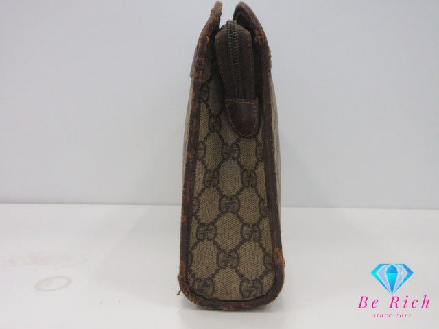 グッチ GUCCI クラッチバッグ 97.01.037  GG スプリーム 茶 ブラウン PVC レザー  セカンドバッグ ビジネスバッグ【中古】【送料無料】 bk10362