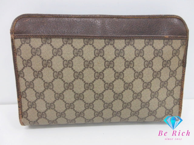 グッチ GUCCI クラッチバッグ 97.01.037  GG スプリーム 茶 ブラウン PVC レザー  セカンドバッグ ビジネスバッグ【中古】【送料無料】 bk10362
