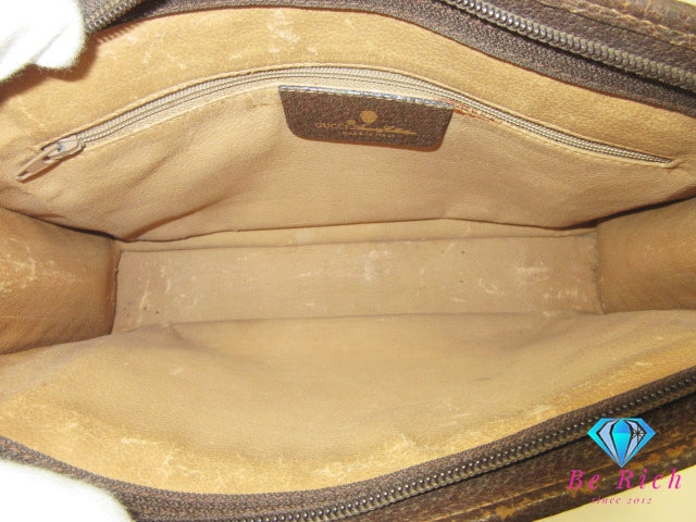 グッチ GUCCI クラッチバッグ 97.01.037  GG スプリーム 茶 ブラウン PVC レザー  セカンドバッグ ビジネスバッグ【中古】【送料無料】 bk10362