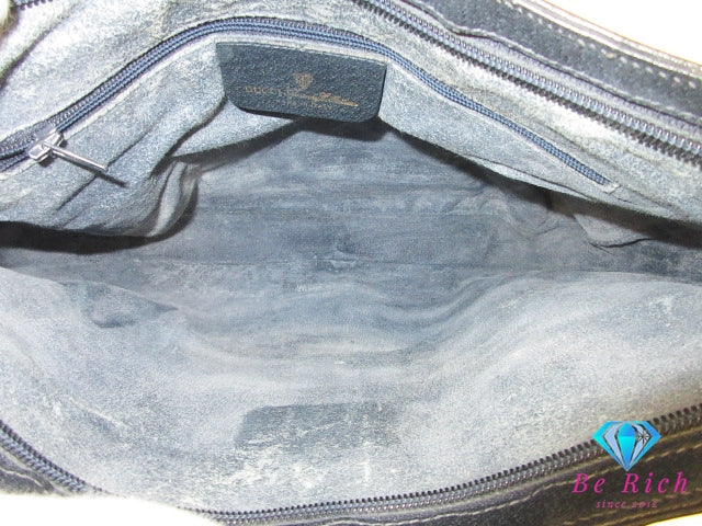 グッチ GUCCI ショルダーバッグ ポシェット 72.02.019 GG プラス シェリー ウェブ  PVC レザー ロゴ ネイビーオールド ヴィンテージ クロスボディ 斜め掛け 鞄 【中古】【送料無料】 bk10365