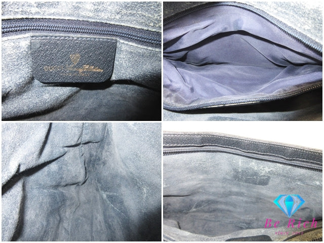 グッチ GUCCI ショルダーバッグ ポシェット 72.02.019 GG プラス シェリー ウェブ  PVC レザー ロゴ ネイビーオールド ヴィンテージ クロスボディ 斜め掛け 鞄 【中古】【送料無料】 bk10365