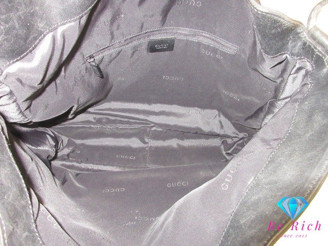 グッチ GUCCI 2way ショルダーバッグ ショルダーなし 001.1577 バンブー ハンドル ブラック 黒 ナイロンキャンバス GG ロゴ ハンドバッグ ホーボー セミ 鞄  【中古】【送料無料】 bk10371