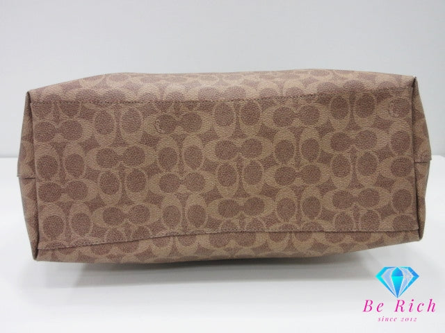 コーチ COACH F36658 シグネチャー セントラル トート ウィズ ジップ 茶 ブラウン ロゴ ショルダーバッグ 手提げ 肩掛け 鞄 【中古】【送料無料】 bk10373