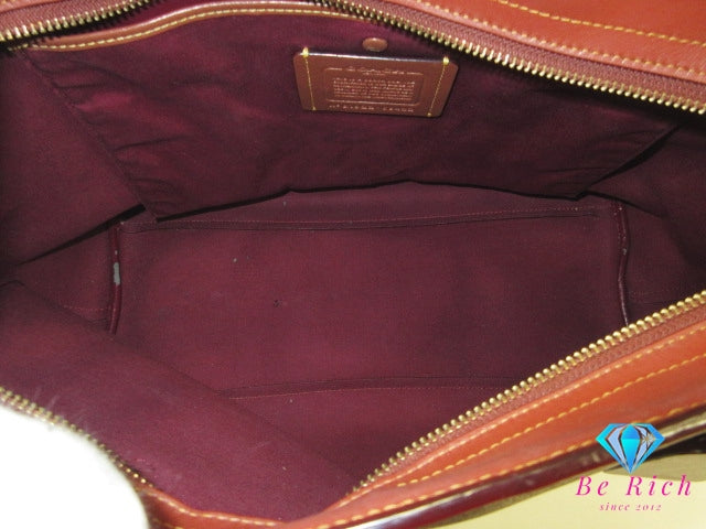 コーチ COACH F36658 シグネチャー セントラル トート ウィズ ジップ 茶 ブラウン ロゴ ショルダーバッグ 手提げ 肩掛け 鞄 【中古】【送料無料】 bk10373