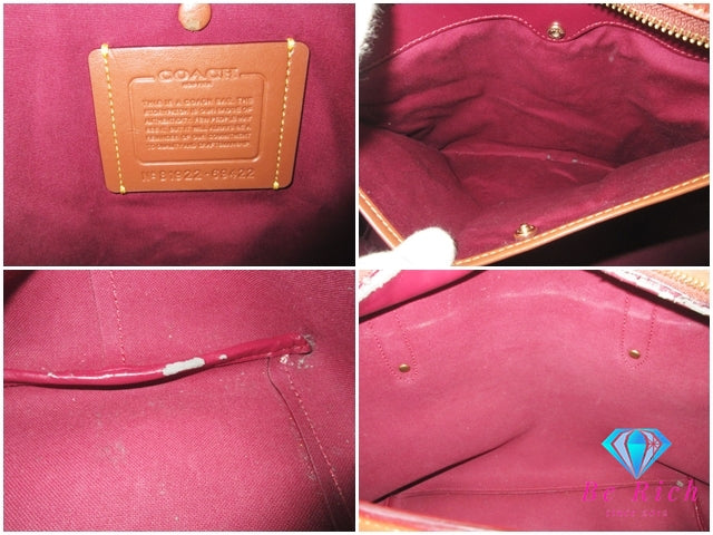 コーチ COACH F36658 シグネチャー セントラル トート ウィズ ジップ 茶 ブラウン ロゴ ショルダーバッグ 手提げ 肩掛け 鞄 【中古】【送料無料】 bk10373