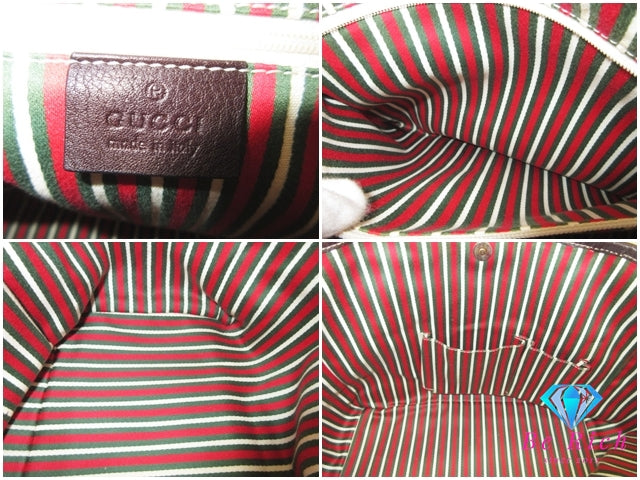 グッチ トートバッグ 169946 GG 茶 ブラウン ベージュ キャンバス レザー ハンドバッグ ショルダーバッグ GUCCI 【中古】【送料無料】 bk10375