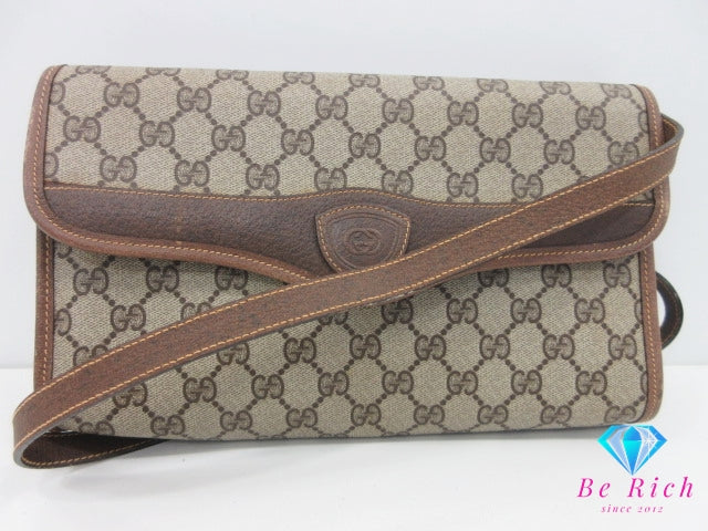 グッチ 2way ショルダーバッグ 004.161.0670 茶 ブラウン GG スプリーム PVC レザー クラッチバッグ セカンドバッグ オールド GUCCI 【中古】【送料無料】 bk10379