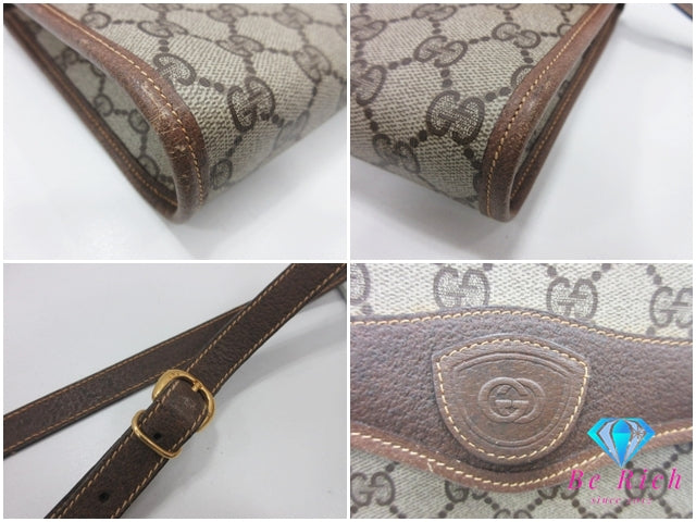 グッチ 2way ショルダーバッグ 004.161.0670 茶 ブラウン GG スプリーム PVC レザー クラッチバッグ セカンドバッグ オールド GUCCI 【中古】【送料無料】 bk10379