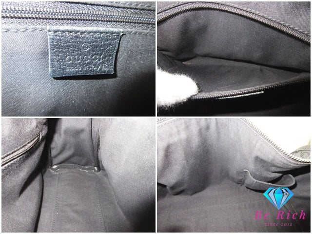 グッチ GUCCI ハンドバッグ ミニ ボストンバッグ 130942 黒 ブラック キャンバス レザー GG ロゴ  鞄 【中古】【送料無料】bk10382