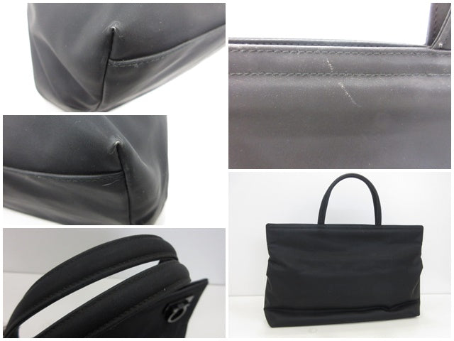 フェラガモ Salvatore Ferragamo 2way トートバッグ ストラップなし AU21 8865 ガンチーニ ブラック 黒 ナイロン ロゴ ハンドバッグ 鞄 【中古】【送料無料】 bk10383