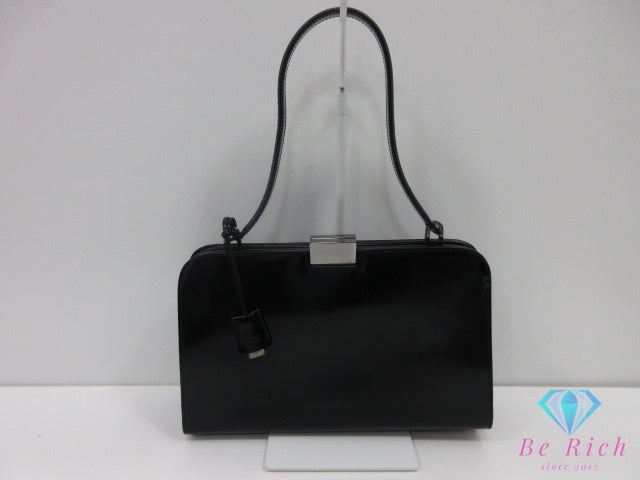 グッチ GUCCI ハンドバッグ ショルダーバッグ 001.4207 黒 ブラック レザー ロゴ 手提げ 肩掛け 鞄  【中古】【送料無料】 bk10402