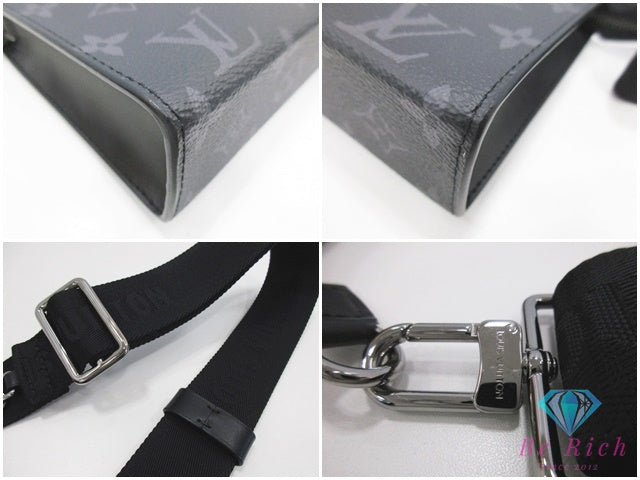 美品 ルイ ヴィトン LOUIS VUITTON モノグラム エクリプス ガストン・ウェアラブルウォレット ショルダーバッグ M81124 グレー ブラック 黒 PVC レザー LV ロゴ【中古】【送料無料】 bk10403