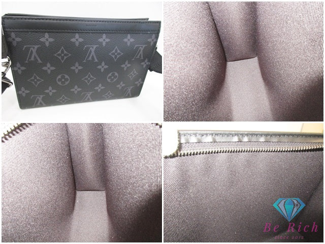 美品 ルイ ヴィトン LOUIS VUITTON モノグラム エクリプス ガストン・ウェアラブルウォレット ショルダーバッグ M81124 グレー ブラック 黒 PVC レザー LV ロゴ【中古】【送料無料】 bk10403