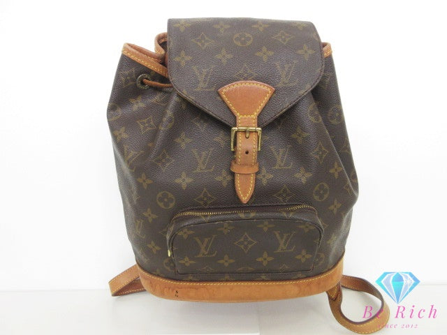 ルイ ヴィトン LOUIS VUITTON バックパック リュック モノグラム モンスリ M51136 LV ロゴ ショルダーバッグ 鞄 ブラウン 茶 デイパック 【中古】【送料無料】 bk10407