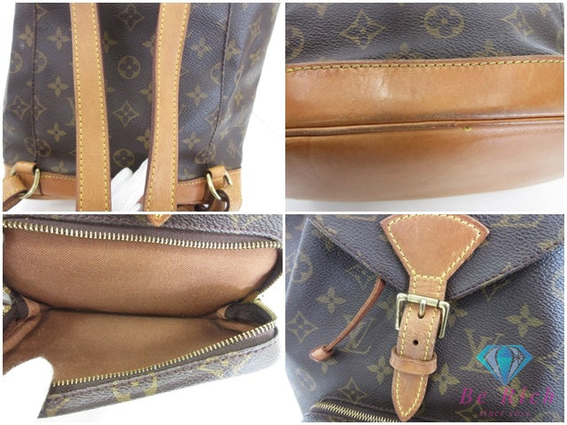 ルイ ヴィトン LOUIS VUITTON バックパック リュック モノグラム モンスリ M51136 LV ロゴ ショルダーバッグ 鞄 ブラウン 茶 デイパック 【中古】【送料無料】 bk10407