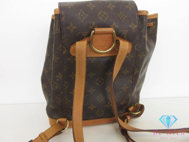 ルイ ヴィトン LOUIS VUITTON バックパック リュック モノグラム モンスリ M51136 LV ロゴ ショルダーバッグ 鞄 ブラウン 茶 デイパック 【中古】【送料無料】 bk10407
